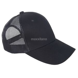 Trucker Hat Cotton Mesh Solid Washed Polo Style Baseball Cap Visor Summer Mens