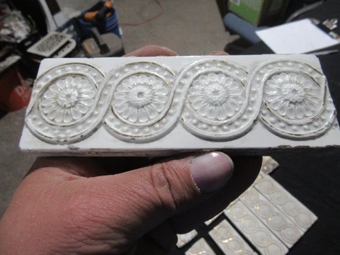 ~ 7 + 3 ORNATE ANTIQUE PROVIDENTIAL TILES 2 X 6 ~ ARCHITECTURAL SALVAGE Cover