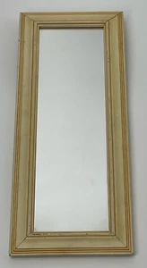 Vintage Unbranded Off-White Distressed Wood Rectangular Mirror Wall Accent - Picture 1 of 9