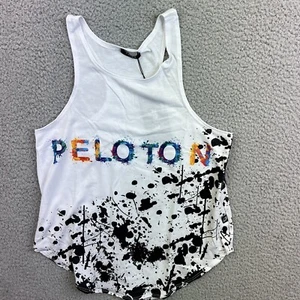 Terez Peloton Womens Active Wear Tank Paint Splatter White Colorful Sz XS NWT - Picture 1 of 9
