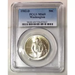 1982 D Washington Half Dollar PCGS MS69 *Rev Tye's* #206269 - Picture 1 of 4