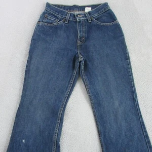 Vintage Levis Junior Kids Jeans Size 3 Medium L32 Blue Flare Denim Dry Goods - Picture 1 of 12