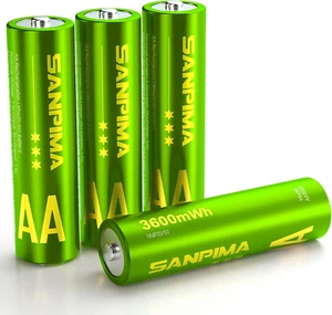 High Capacity Rechargeable Lithium AA Batteries 4-Pack, 1.5V, 3600mWh - Picture 1 of 12