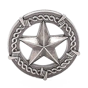 Star And Barbed Wire Screwback Concho 1" Antique Nickel 7923-21 - Picture 1 of 1