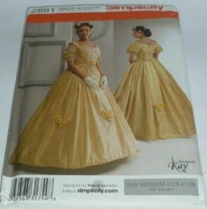 Bürgerkrieg historisch um 1860 GWTW Kleid Kostüm Schnittmuster 16-24 Cosplay - Bild 1 von 4