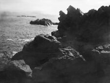 ANTIQUE GLASS PLATE PHOTO NEGATIVE - Rock Formations in Water - Nahant - MA