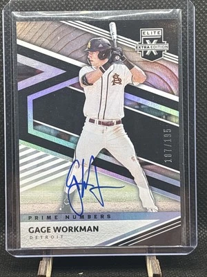 2020 Elite Extra Edition Prime Numbers 187/195 Gage Workman #46 Rookie Auto RC - Image 1 of 2