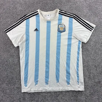 Camiseta de fútbol vintage Adidas Argentina para hombre XL blanca azul local Messi 10 Foto 1 de 4