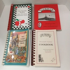Lot Of 4 Church Cookbooks Spiral Bound Paperback - Picture 1 of 5