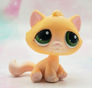 Littlest Pet Shop Authentic # 273 Yellow White Long Hair Cat Green Eyes - Bild 1 von 4