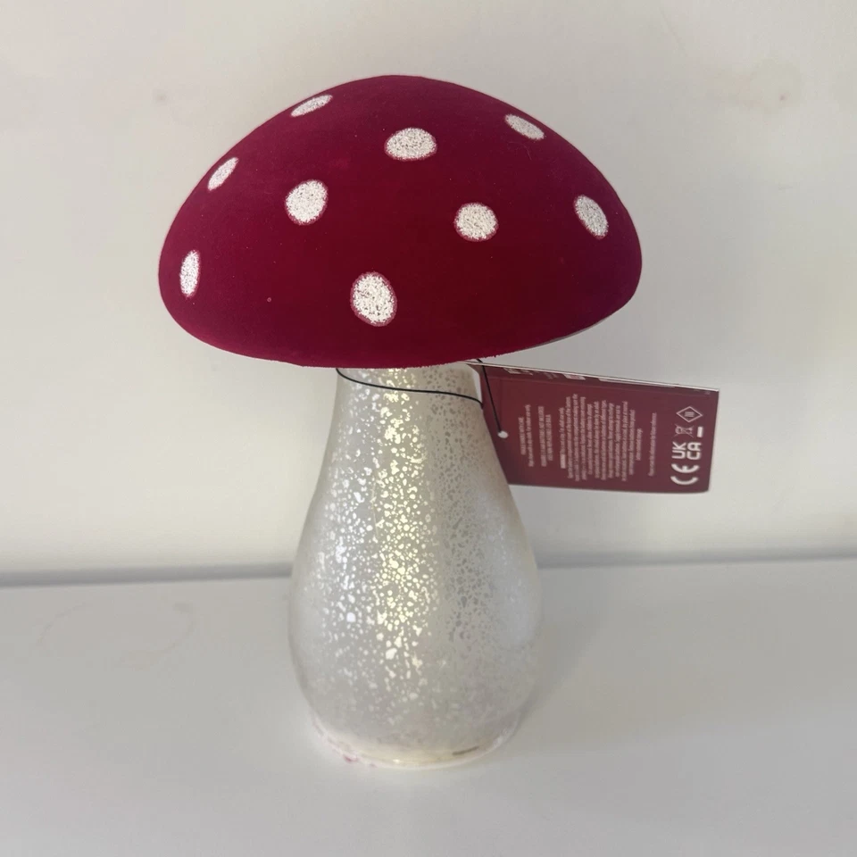 Dije de Invierno Luz LED Seta - Terciopelo Rojo Puntos Blancos - Decoración de Navidad Foto 1 de 4