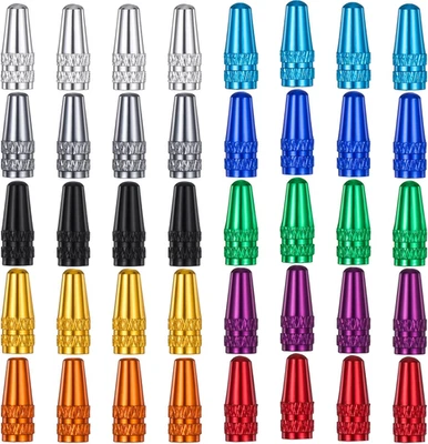 40 Pcs Presta Valve Stem Caps, 10 Colors Aluminum Dust Covers for Bicycle Tires