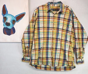 Gitman Bros Mens Button Up Shirt Long Sleeve Multicolored Plaid Size L - Picture 1 of 8