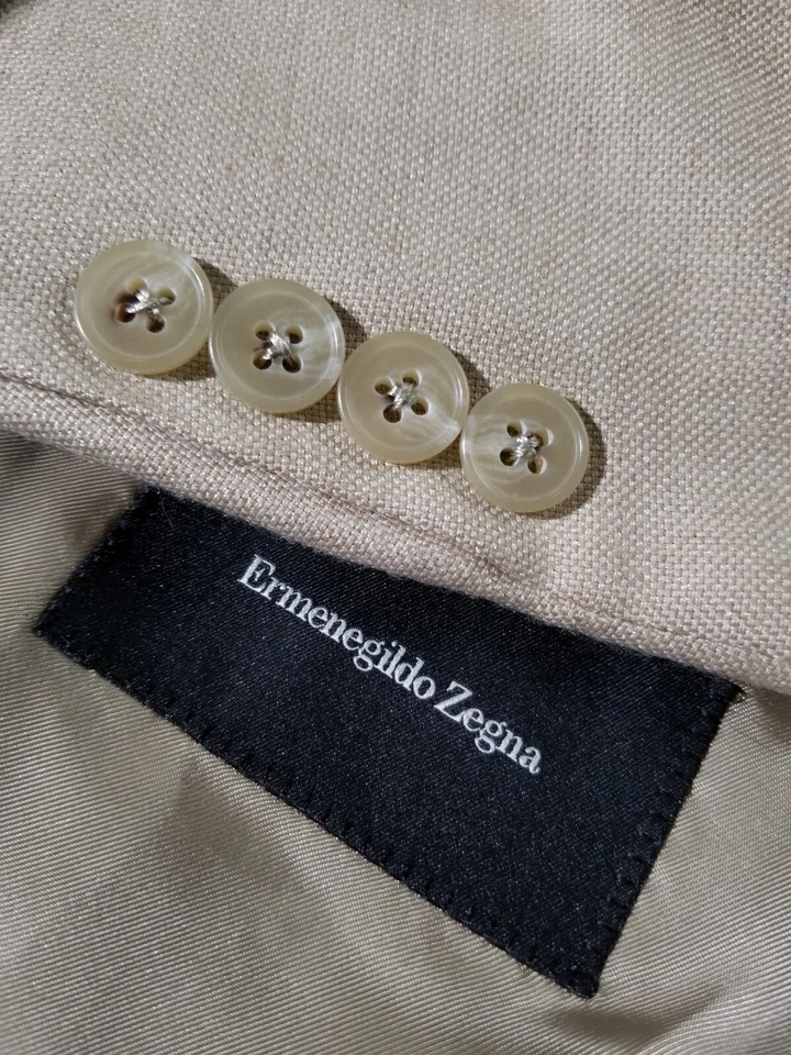 Abrigo Chaqueta Deportiva Blazer ERMENEGILDO ZEGNA LANA SEDA CAMEL Texturizado Marrón 52 42R Foto 1 de 4