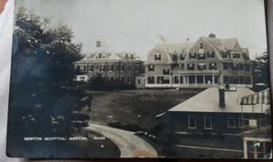Newton Ma.. seltenes Foto Krankenhaus 1910 Holzgebäude rppc - Bild 1 von 7