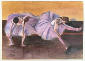 Edgar Degas (Handmade) Drawing On old Paper Signed Mixed Media, Vtg Art - Picture 1 of 4