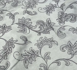 Gray Green 100% linen Embroidery Fabric 56” Width Sold By The Yard - Picture 1 of 4