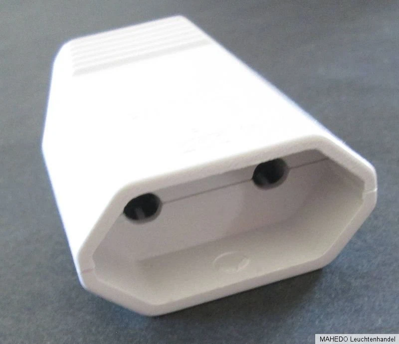 MARKENLOS Euro Europa Buchse Eurobuchse Steckdose Kupplung gerade flach Zweipol weiß 230V