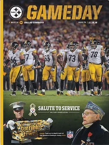 Dallas Cowboys v Pittsburgh Steelers Program 11/13 Ex 32376 2016 - Imagen 1 de 1