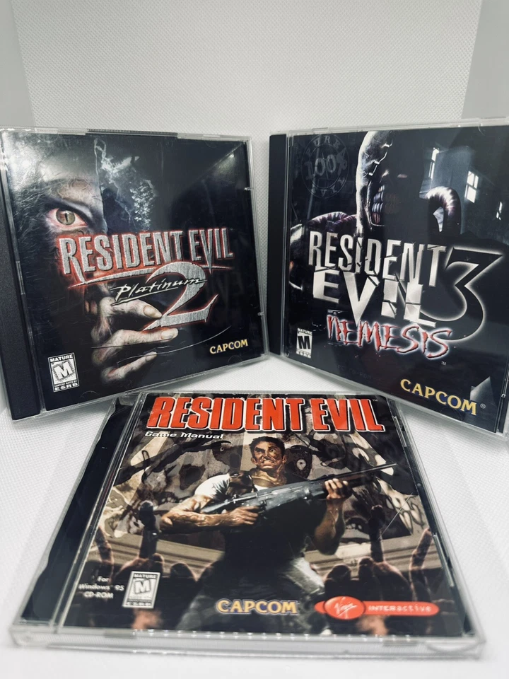 Resident Evil Computer Game Lot 1 2 3 Sony Capcom Nemesis Platinum - Image 1 of 4