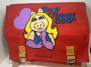 Raro zaino vintage Miss Piggy rosso con cinghie arancioni di Henson Associates 1982 - Foto 1 di 12