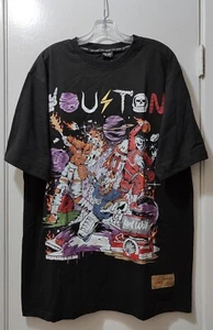Lord Wolf Men's Black "Houston" Graphic T-shirt Size 2XL - Picture 1 of 2