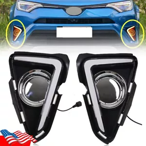 LED DRL Daytime Running Light Driving Lamp For Toyota RAV4 2016-2018 Turn Signal - Bild 1 von 6