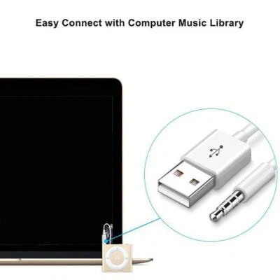 USB Charger Data sync cable lead For 3rd /4th /5th shuffle NEW iPod Gen RM Q8Z4 - Image 1 of 4