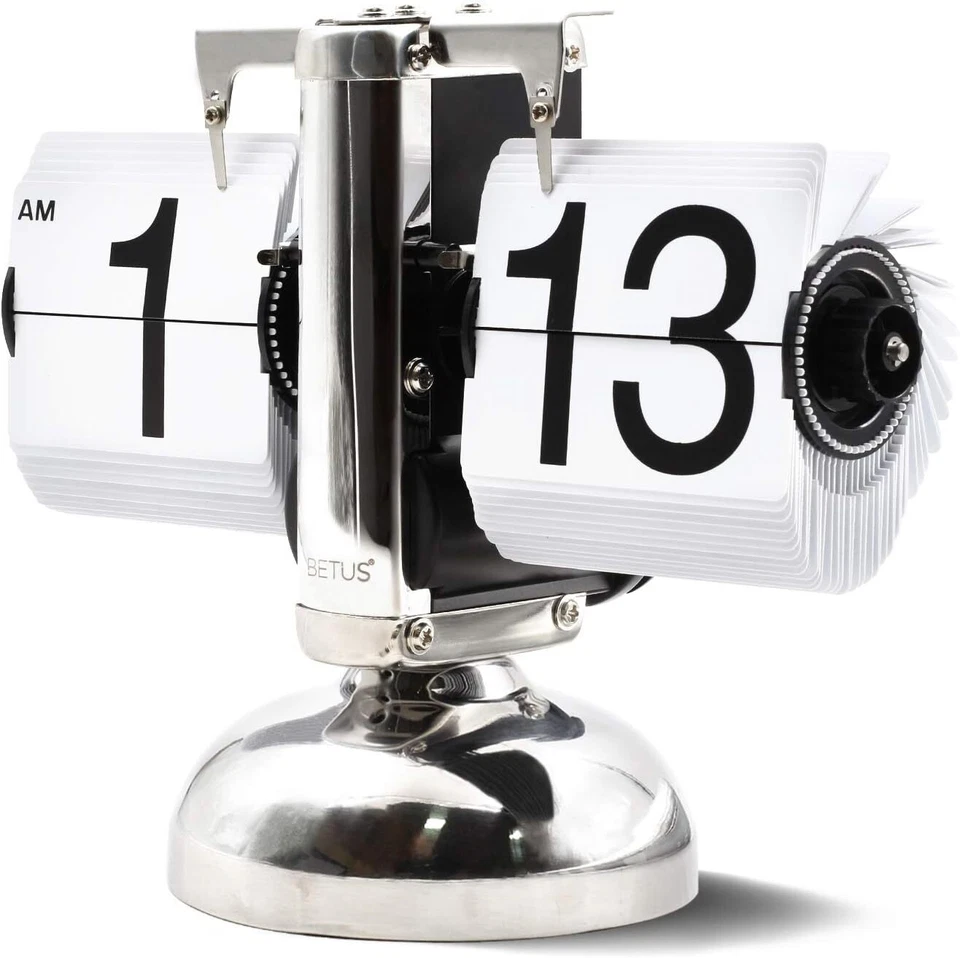 Betus Flip Desk Clock - Mechanical Retro Style -Digital Display Battery Powered - Image 1 of 4