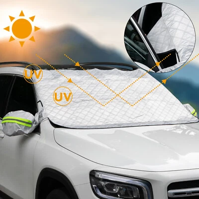 USA Car Windshield Cover Winter Snow Protector Ice Rain Frost Guard Sun Shade! - Image 1 of 4