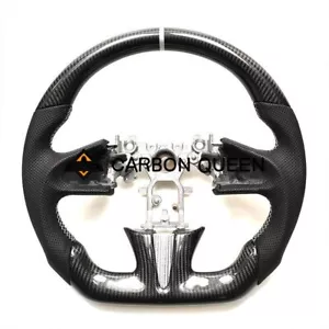 REAL CARBON FIBER Steering Wheel FOR INFINITI q50 WHITE ACCENT W/ heated - Bild 1 von 7