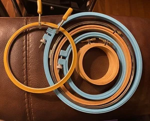 VTG - Embroidery Hoops - Wood, Metal and Plastic, Lot Of 7! - Picture 1 of 11