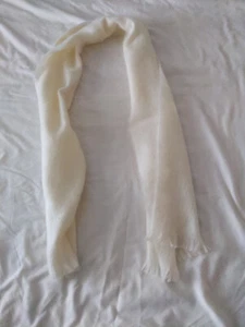 Damen Strick Einfarbig Weiß Mode Schal Lang Schal Halstuch Schals Größe 50" x 12" - Bild 1 von 5