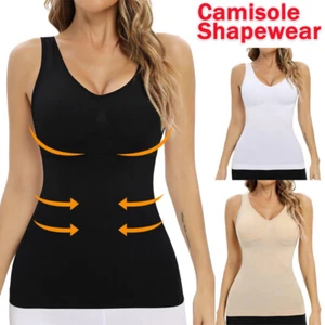 Women Slimming Cami Vest Camisole Top Shaper Tummy Control Compression Tank Tops - Picture 1 of 20