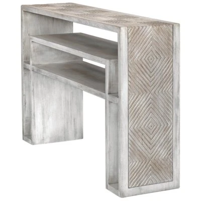 Uttermost Genara Wood Accent Console Table in Bone White and Oatmeal - Image 1 of 4
