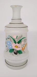 Bristol Opalglas mattierte Vase handbemalt Blumen 7-3/4" Antik Victoria - Bild 1 von 12