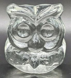 Blenko Glass Owl Figurine - Crystal - Picture 1 of 5
