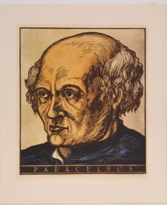 A. Paul Weber/Holzschnitt/Paracelsus /1944/Handsigniert/WVZ.Griffelkunst 27 - Bild 1 von 4