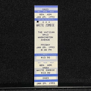 White Zombie The Vatican Konzert Ticket Stub gebraucht Vintage Januar 1993 - Bild 1 von 2