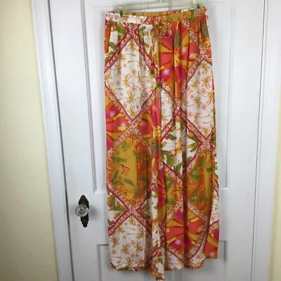 Pantalones Haute Hippie Palazzo Bolsillos Playa Boho Cuentas Cordón Colorido Talla M Foto 1 de 4