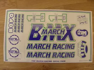 NOS BMX MRD MARCH RACING STICKER SET OLD SCHOOL NEW - Imagen 1 de 1
