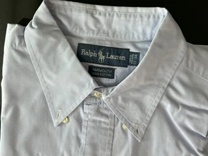 Polo Ralph Lauren Light Blue Button Down "YARMOUTH" 100% Cotton Mens Shirt 17-34 - Picture 1 of 5