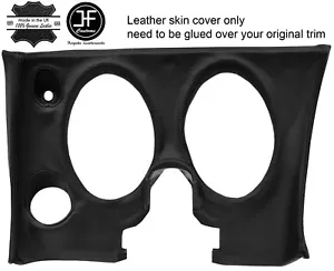 BLACK REAL LEATHER LOWER LEFT DASH PAD TRIM COVER FITS CORVETTE 1971-1976 - Picture 1 of 3