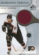 2005-06 SP Game Used AUTHENTIC FABRIC #PF PETER FORSBERG - Colorado Avalanche