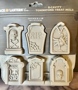 HALLOWEEN 6 LÁPIDAS SILICONA TRATAMIENTO MOLDE CALAVERA RASGAR ARAÑA CEMENTERIO MUERTO - Imagen 1 de 9