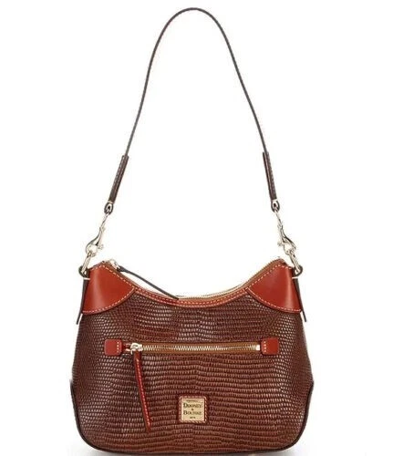 Bolso de Hombro Hobo Pequeño Lagarto Repujado Dooney & Bourke Castaño Foto 1 de 4
