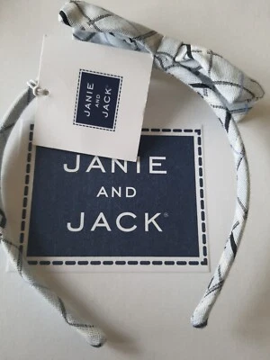 3 4 5 T 6 7 8 Janie and Jack Azul Claro Cuadros Azul Marino Rayas Diadema Banda para el Cabello Nueva con Etiquetas Foto 1 de 4
