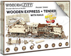 3D Wooden Puzzle - Express + Tender w/Rails (580pcs) - WOODEN CITY