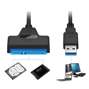 USB 3.0 To SATA 22 Pin 2.5" Hard Disk Drive SSD Adapter Connector Lead Cable C - Picture 1 of 11