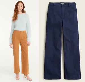 JCrew Chino Wide-leg Trouser Full-length Pant Navy BF500 27P P27 27 4 Petite - Bild 1 von 5